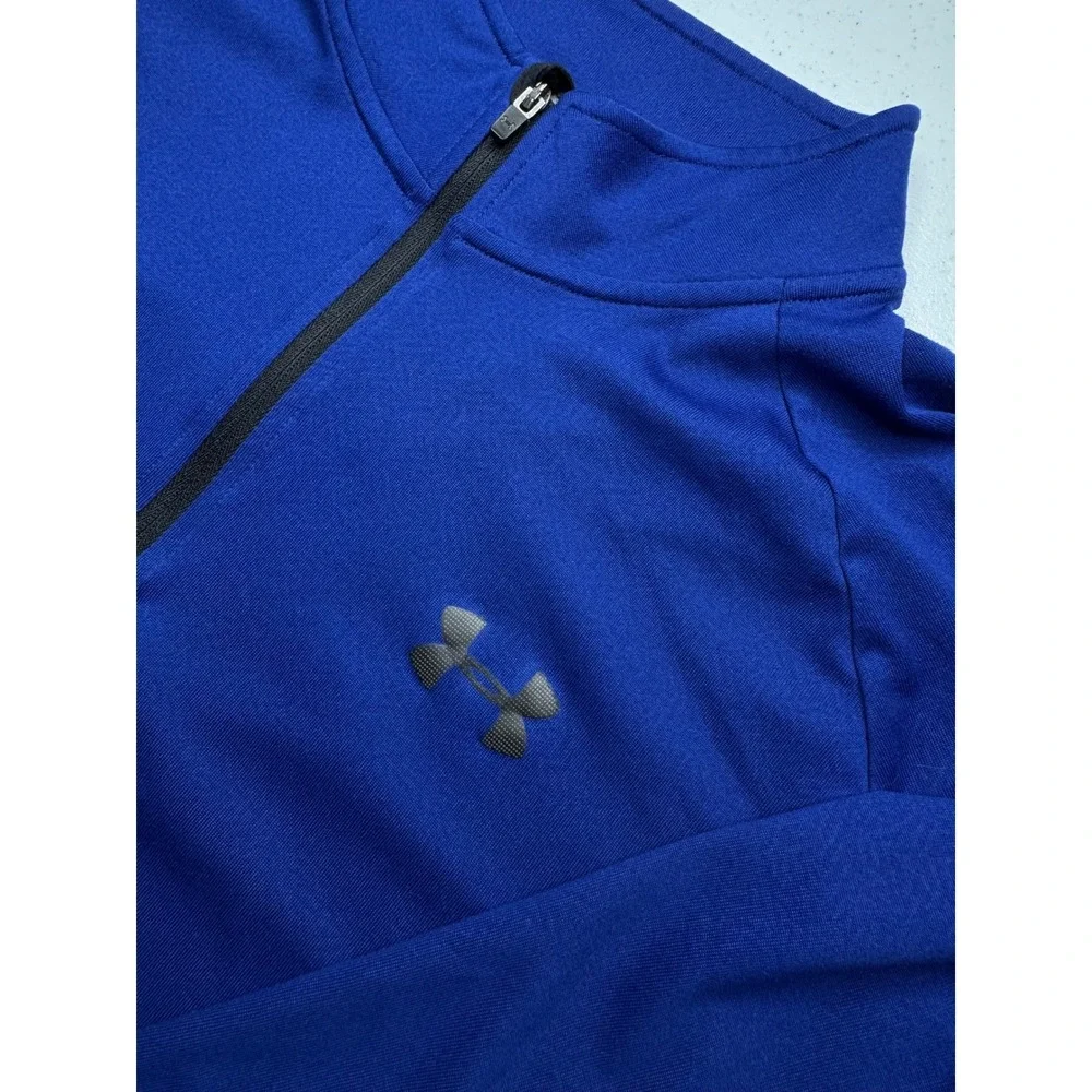 Under Armour Mens‎ HeatGear 1/4 Zip Pullover Royal Blue Loose Fit Training Top L